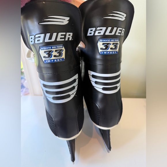 Bauer BB Impact Hockey Ice Skates — Men’s Size 10 — Black/White - Picture 6 of 9